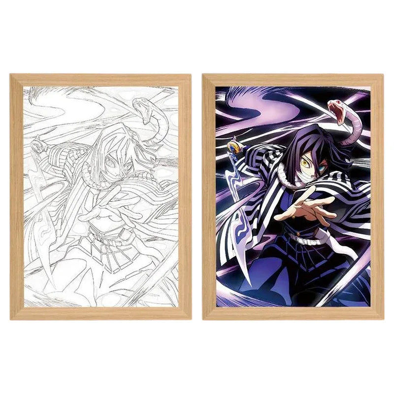 Demon Slayer : Obanai LED Painting Lamp - A4 Size - Mikomarastudio