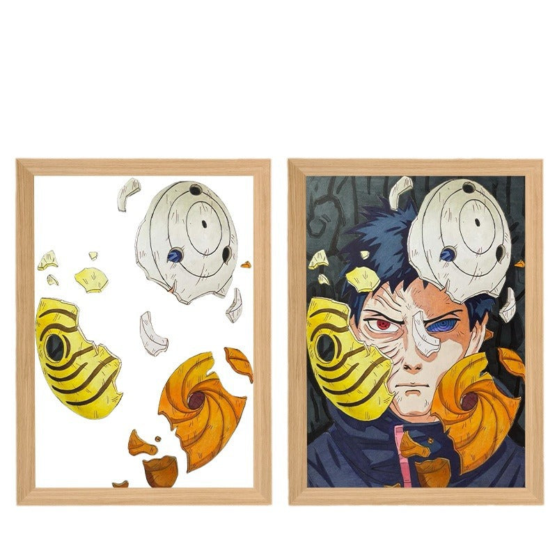 Naruto: Uchiha Obito LED Painting - A4 Size