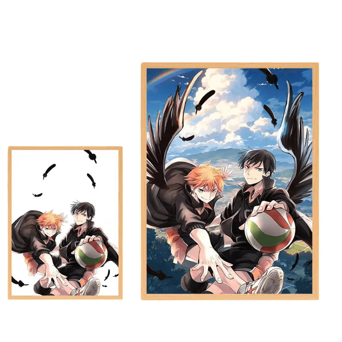 Haikyuu: Hinata and Kageyama LED Painting Lamp - A4 Size - Mikomarastudio