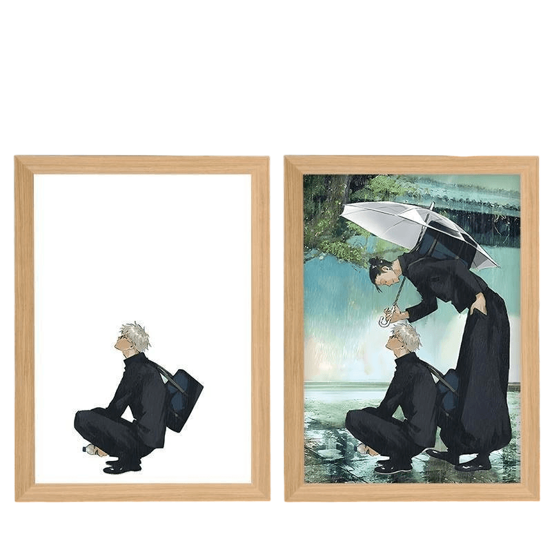 Jujutsu Kaisen:Gojo and Geto LED Painting - A4 Size - Mikomarastudio
