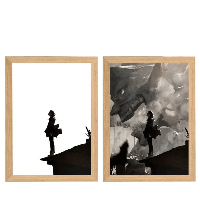 Attack on Titan:Eren Yeager LED Painting Lamp - A4 Size - Mikomarastudio