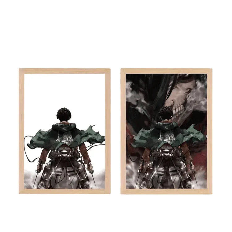 Attack on Titan:Eren Yeager Titan Transformation LED Painting Lamp - A4 Size - Mikomarastudio