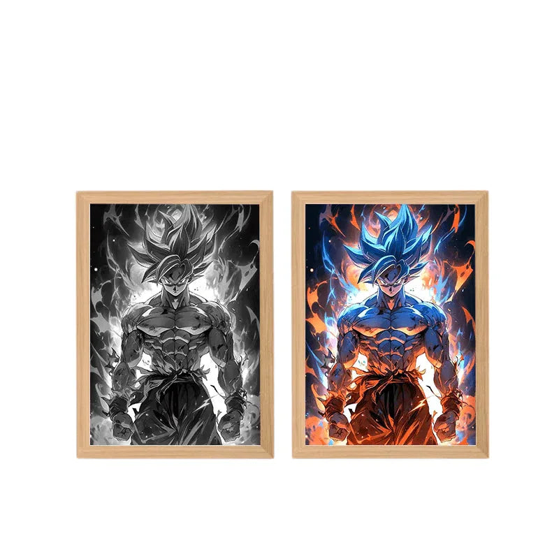 Dragon Ball: Goku Ultra Instinct LED Light Painting Lamp - A4 Size - Mikomarastudio