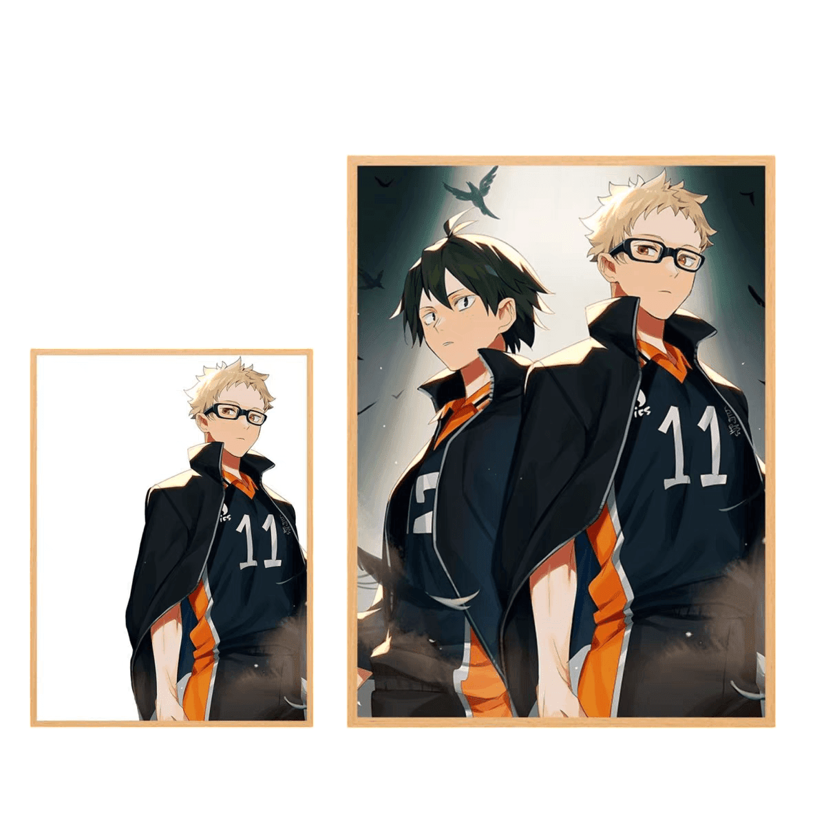 Haikyuu:Tsukishima and Yamaguchi LED Painting - A4 Size