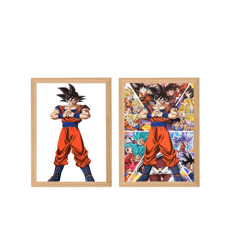 Dragon Ball: Goku LED Light Painting Lamp - A4 Size - Mikomarastudio