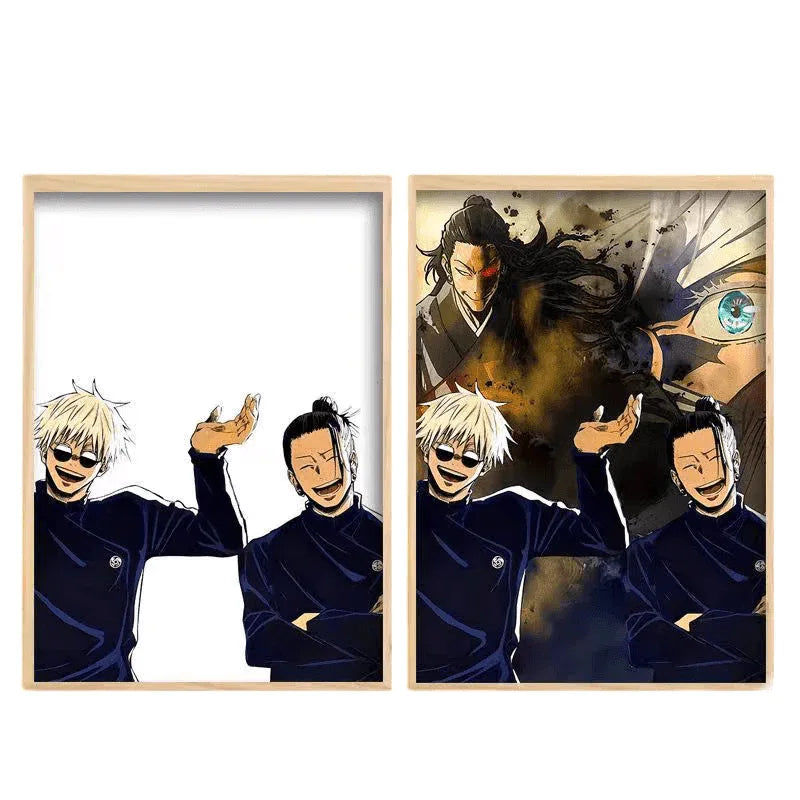 Jujutsu Kaisen: Gojo and Geto LED Painting Lamp - A4 Size - Mikomarastudio