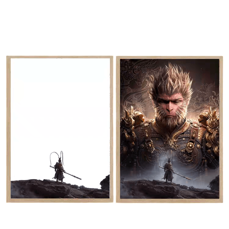 Black Myth: Wukong LED Painting - A4 Size - Mikomarastudio