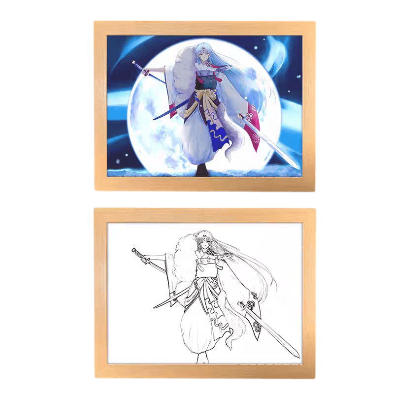 Inuyasha:Lord Sesshomaru LED Painting - A4 Size - Mikomarastudio