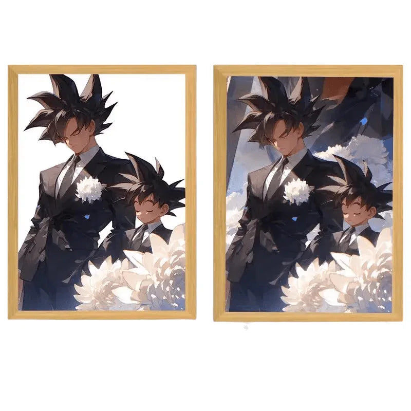 Dragon Ball: Akira Toriyama Funeral LED Painting Lamp - A4 Size - Mikomarastudio
