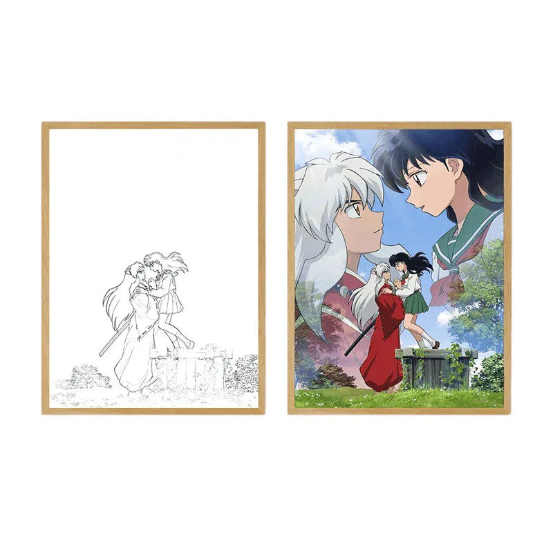 Inuyasha LED Painting Lamp - A4 Size - Mikomarastudio