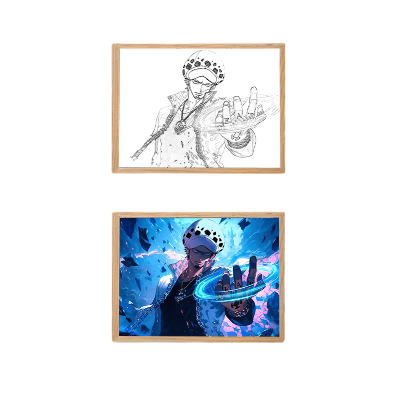 One Piece: Trafalgar Law LED Painting - A4 Size - Mikomarastudio