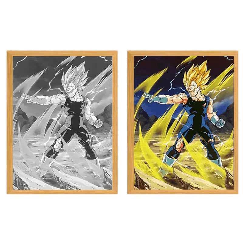 Dragon Ball: Vegeta LED Light Painting Lamp - A4 Size - Mikomarastudio