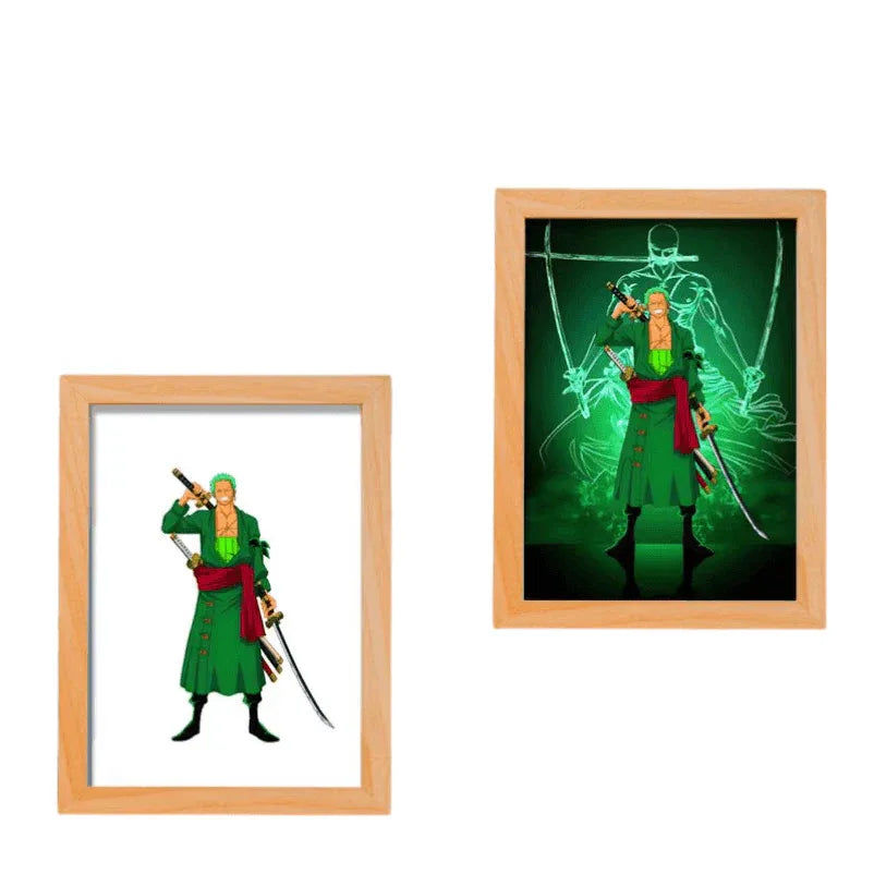 One Piece: Zoro LED Painting Lamp - A4 Size - Mikomarastudio
