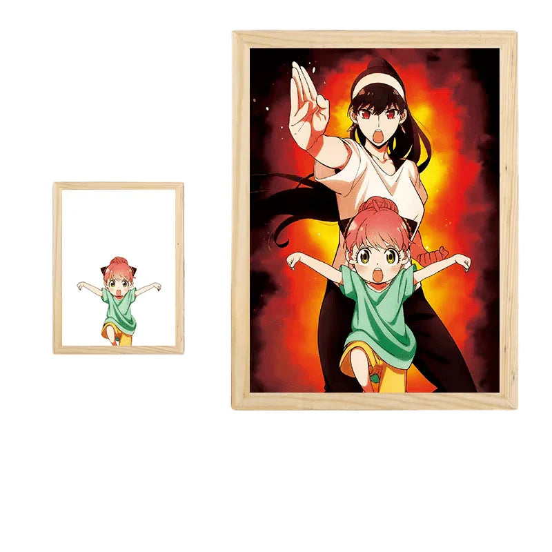 Spy x Family: Anya and Yor LED Painting Lamp - A4 Size - Mikomarastudio