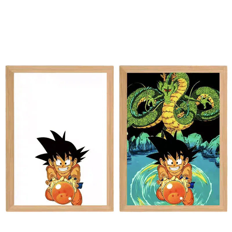 Dragon Ball: Goku LED Painting Lamp - A4 Size - Mikomarastudio
