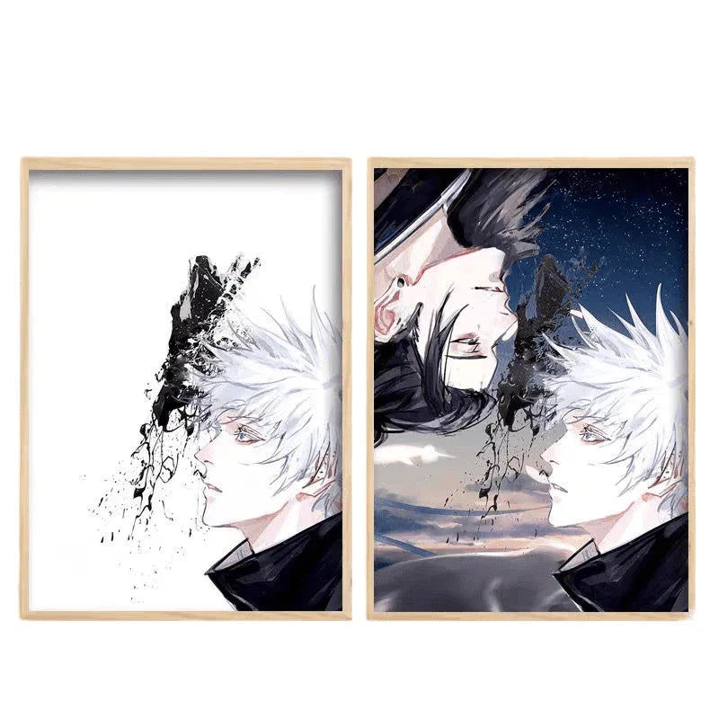 Jujutsu Kaisen: Gojo and Geto LED Painting Lamp - A4 Size - Mikomarastudio