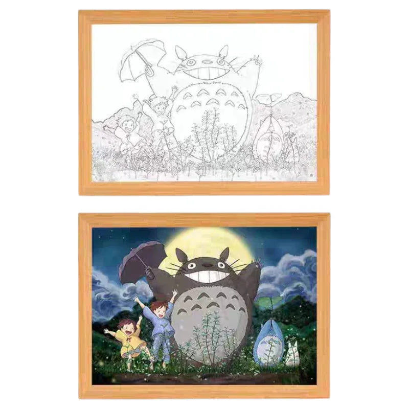 My Neighbor Totoro LED Painting Lamp - A4 Size - Mikomarastudio