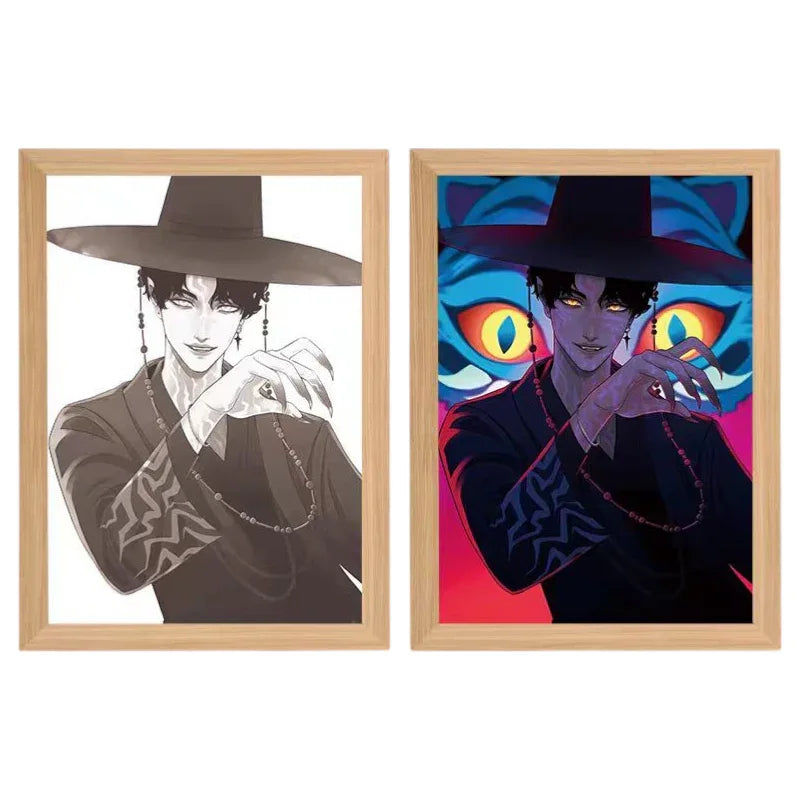 Kpop Demon Hunters: Jinu LED Painting Lamp - A4 Size - Mikomarastudio