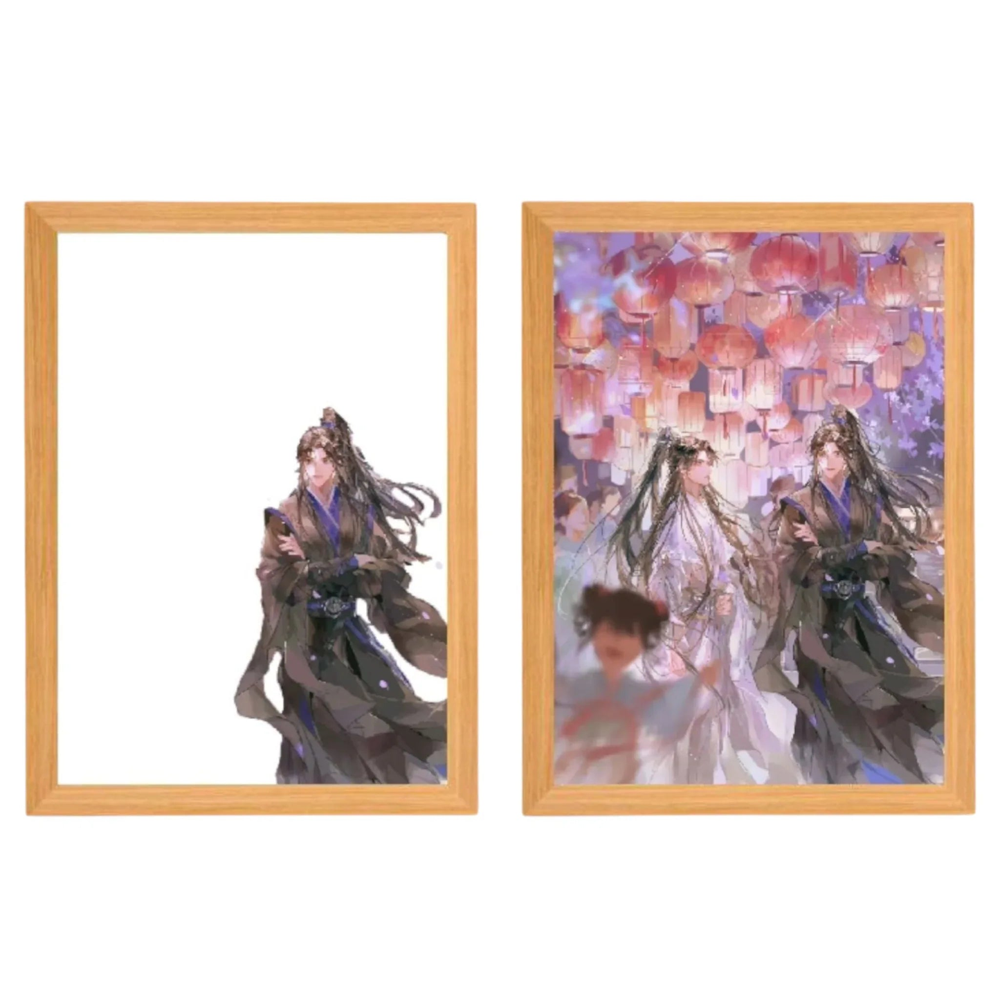 The Husky and His White Cat Shizun LED Painting Lamp - A4 Size - Mikomarastudio