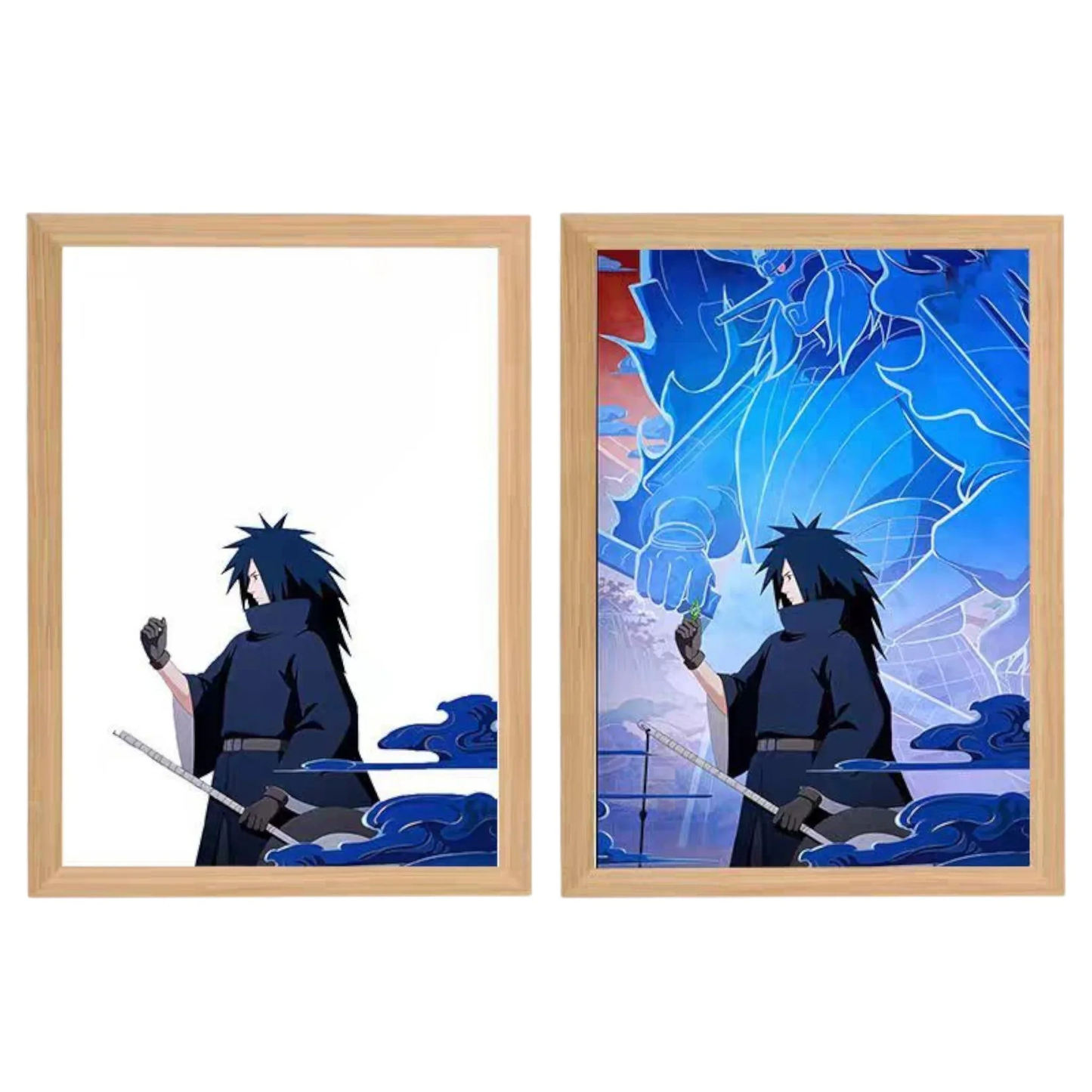 Naruto: Uchiha Madara LED Painting Lamp - A4 Size - Mikomarastudio