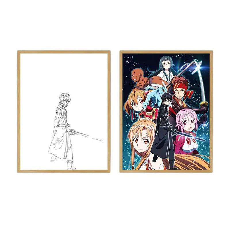 Sword Art Online LED Painting Lamp - A4 SIze - Mikomarastudio