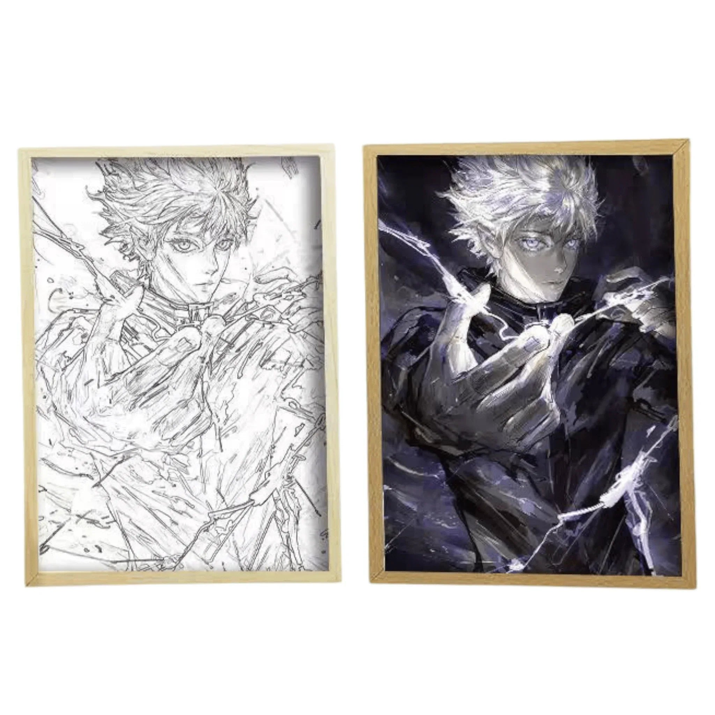 Jujutsu Kaisen: Satoru Gojo LED Painting Lamp - A4 Size - Mikomarastudio