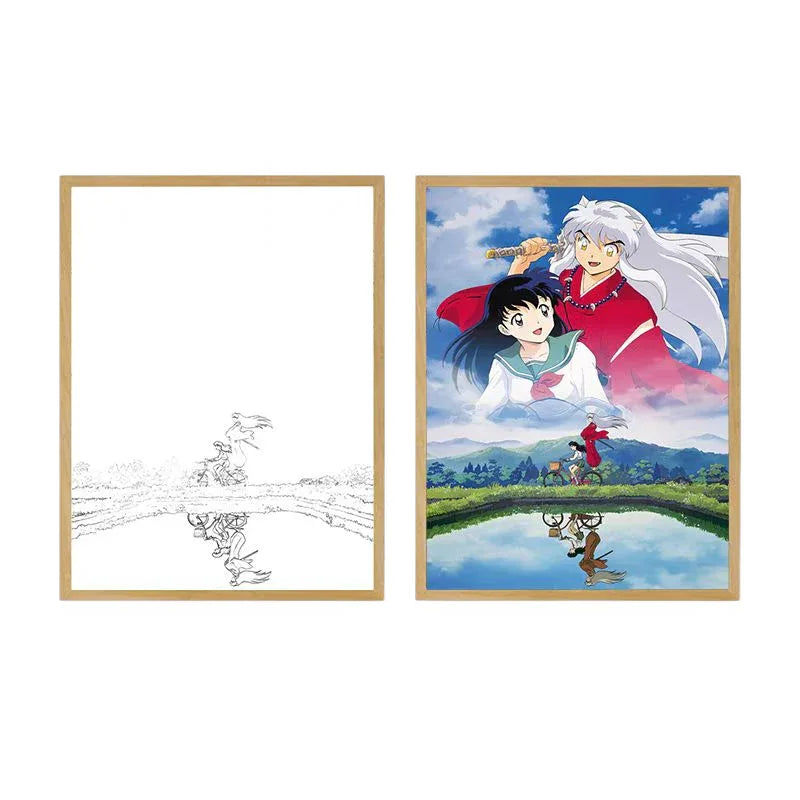 Inuyasha LED Painting Lamp - A4 Size - Mikomarastudio