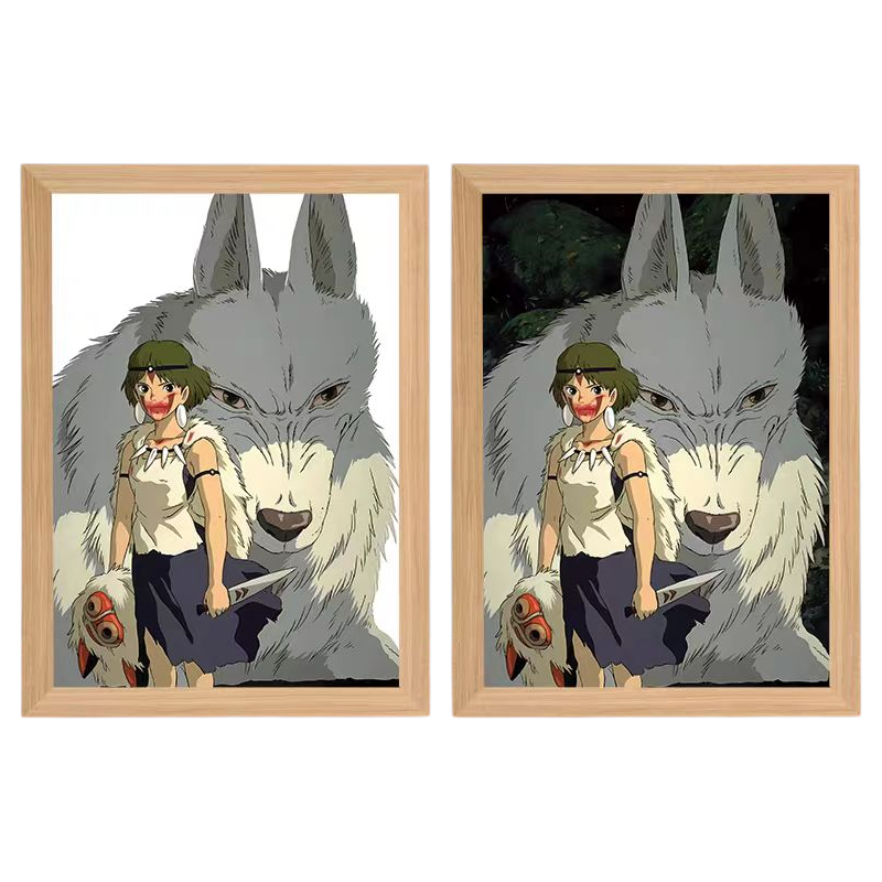 Princess Mononoke LED Painting Lamp - A4 Size