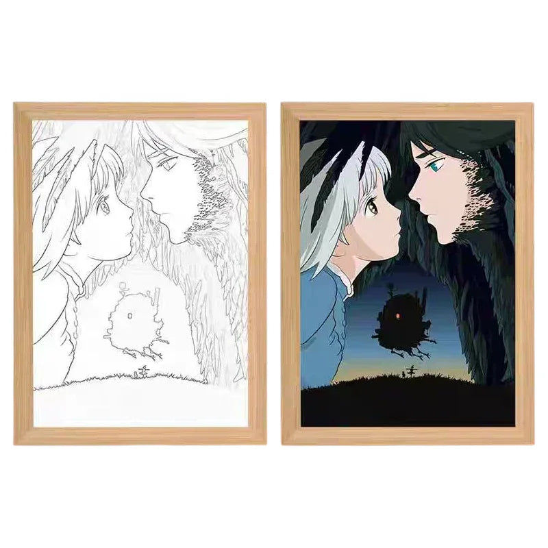 Howl's Moving Castle LED Painting Lamp - A4 Size - Mikomarastudio