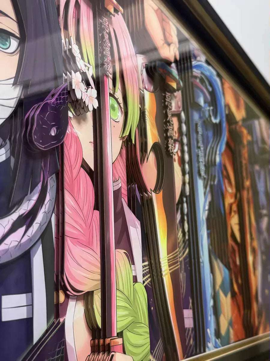 Demon Slayer: The 9 Hashira 3D Stereoscopic Painting - Mikomarastudio