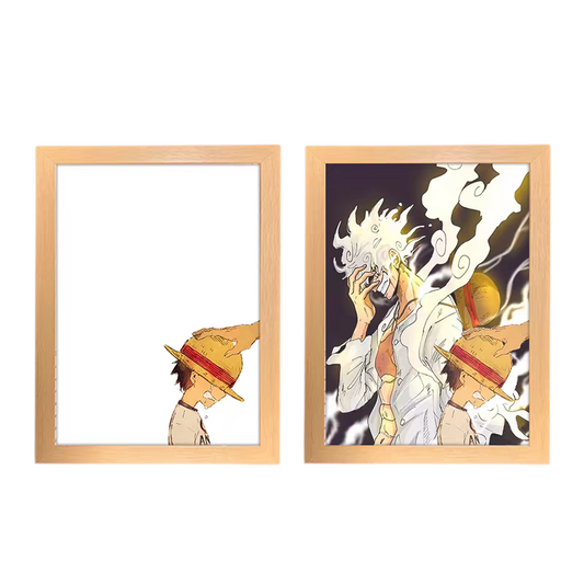 One Piece:Luffy Gear 5 LED Painting  - A4 Size