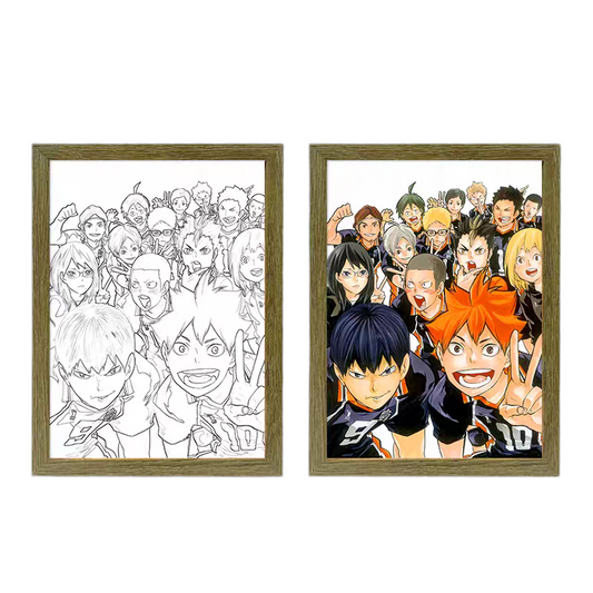 Haikyuu Team LED Painting  - A4 Size