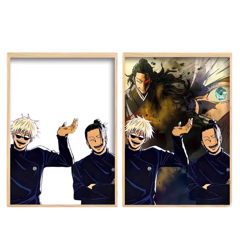 Jujutsu Kaisen: Gojo and Geto LED Painting  - A4 Size