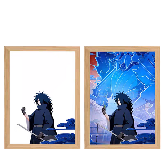 Naruto: Uchiha Madara LED Painting  - A4 Size