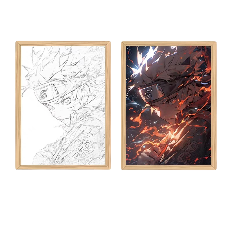 Naruto LED Painting Lamp456  - A4 Size