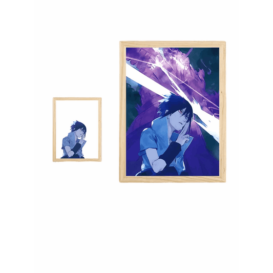 Naruto: Uchiha Sasuke LED Painting Lamp - A4 Size - Mikomarastudio