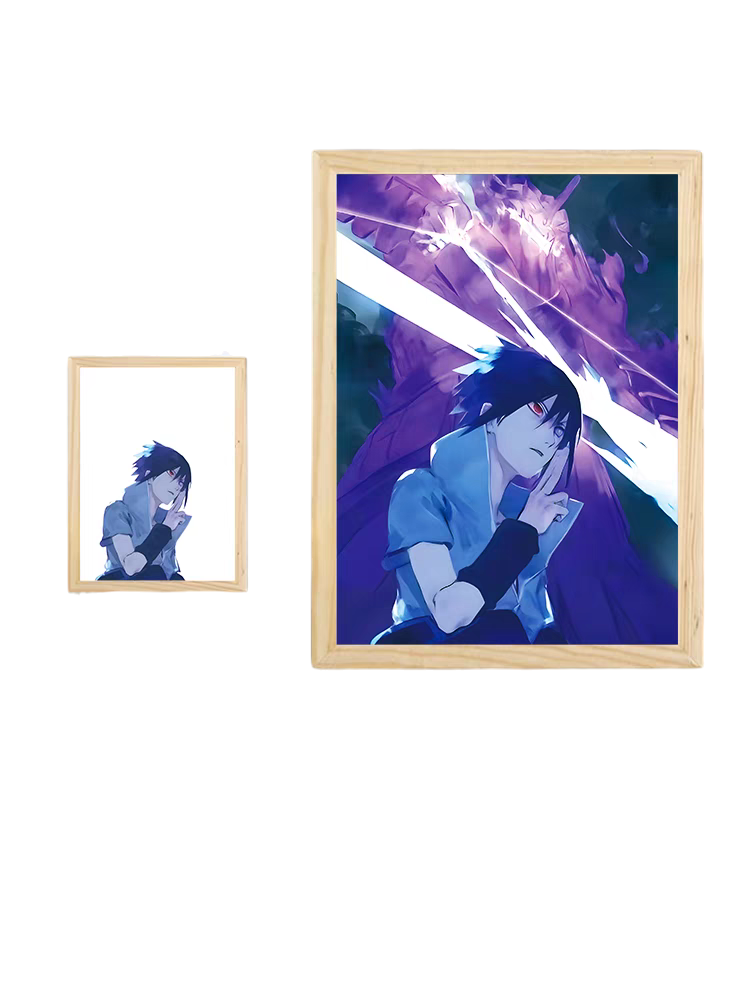 Naruto: Uchiha Sasuke LED Painting  - A4 Size