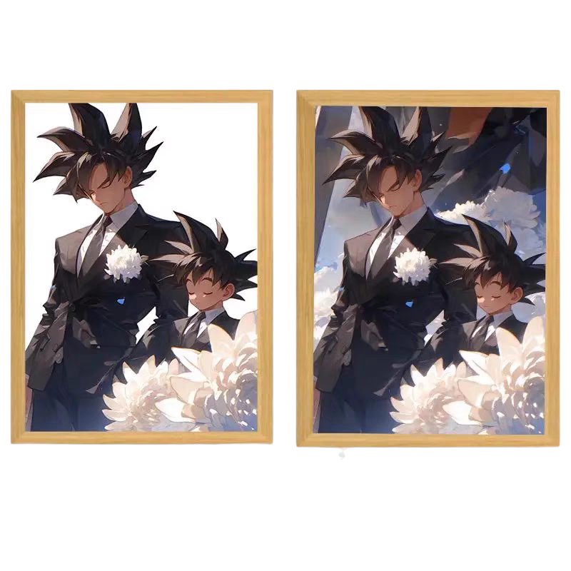 Dragon Ball: Akira Toriyama Funeral LED Painting  - A4 Size