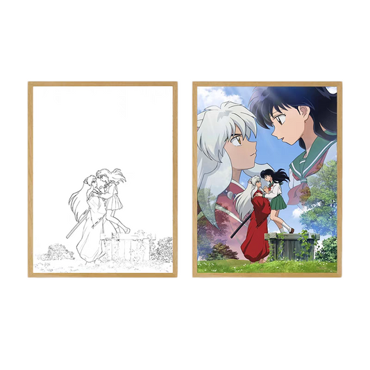 Inuyasha LED Painting  - A4 Size