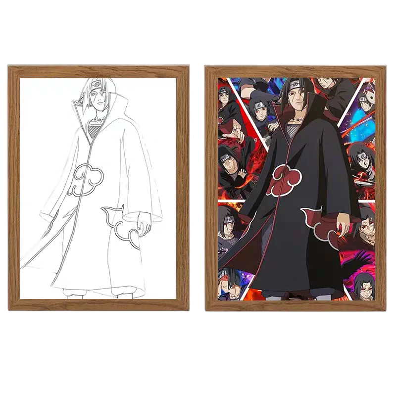 Naruto: Itachi Uchiha LED Painting  - A4 Size