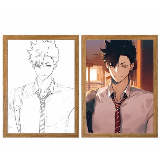 Haikyuu: Kuroo LED Painting Lamp - A4 Size - Mikomarastudio