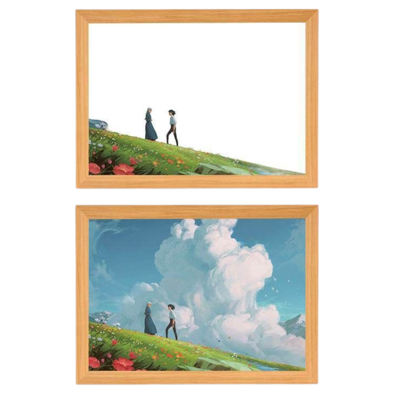 Howl's Moving Castle LED Painting Lamp - A4 Size