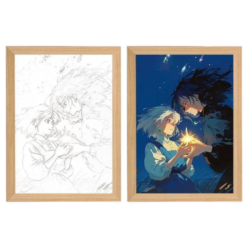 Howl's Moving Castle LED Painting Lamp - A4 Size
