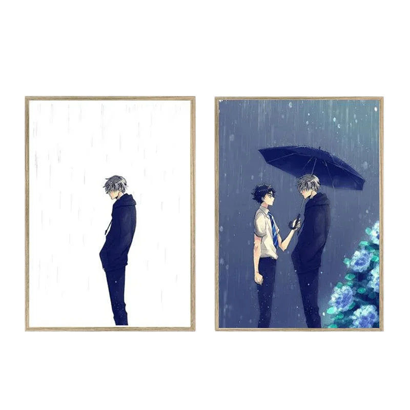 Haikyuu: Akaashi and Bokuto LED Painting Lamp - A4 Size - Mikomarastudio