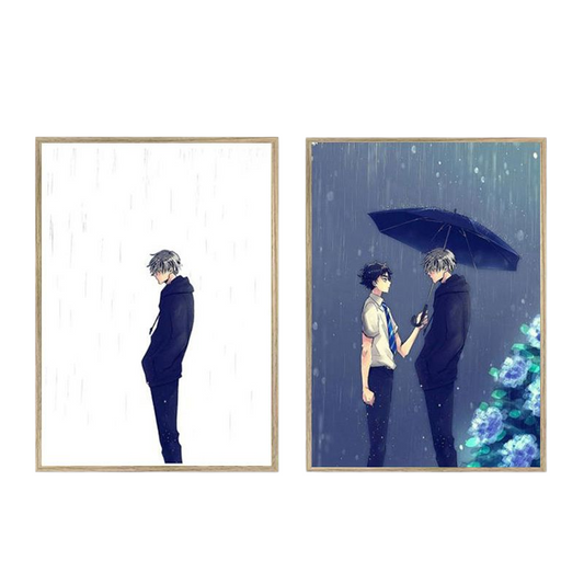 Haikyuu: Akaashi and Bokuto LED Painting- A4 Size