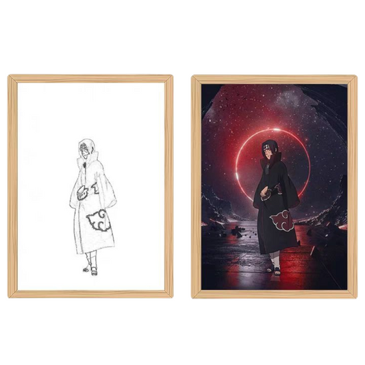 Naruto: Uchiha Itachi LED Painting 2  - A4 Size