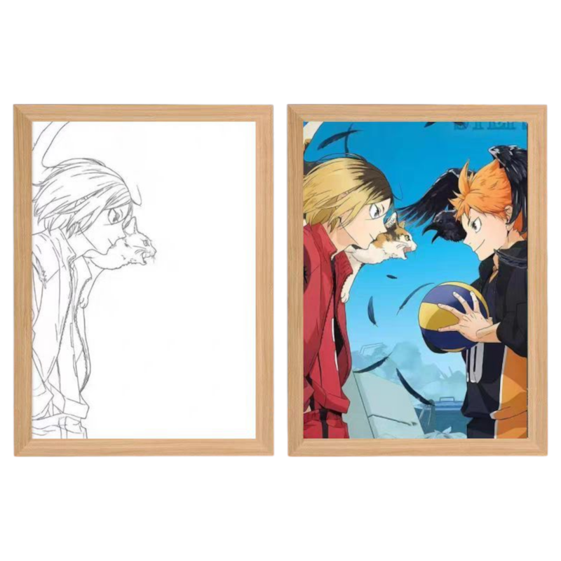Haikyuu: Kenma & Hinata LED Painting - A4 Size