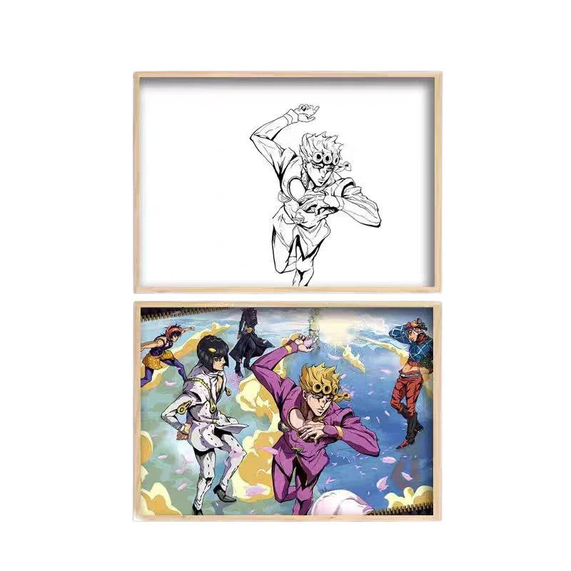 Jojo's Bizzare Adventure LED Painting Lamp A4-Size - Mikomarastudio