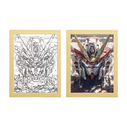 Mobile Suit Gundam Wing LED Painting Lamp - A4 Size - Mikomarastudio